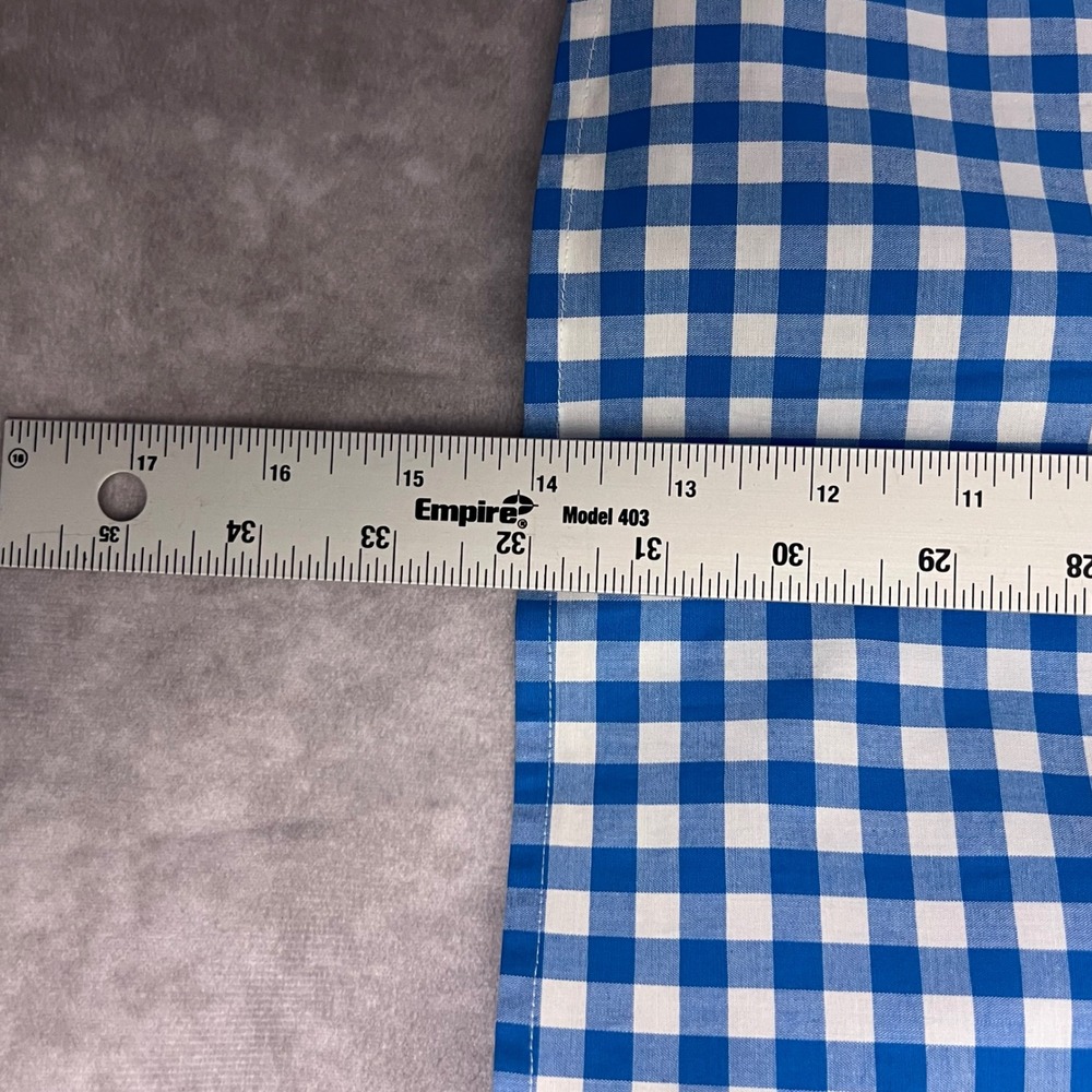 Greg Norman Button Down Shirt Mens L Teal Gingham Excellent Stretch Shark Logo - Picture 8 of 11